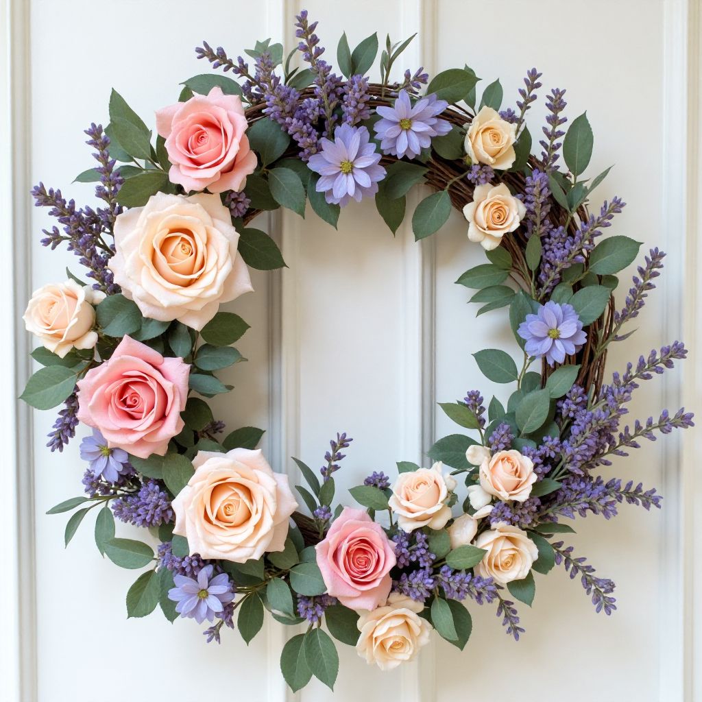 Seasonal flower wreath